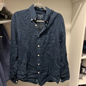 abercrombie & fitch navy button down